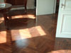 rhodesian teak block herringbone pattered floor